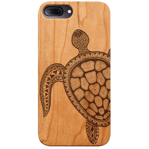 Turtle 3 - Engraved Phone Model: iPhone 6+/6S+/7+/8+ Universal, Color: Cherry