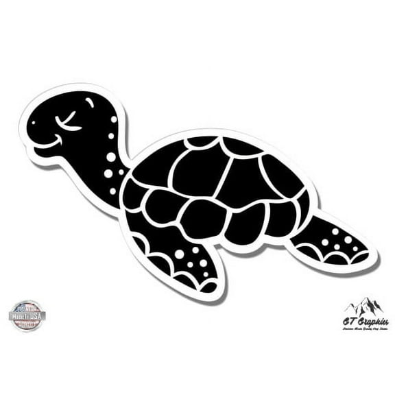 Turtle - 3" Vinyl Sticker - For Car Laptop I-Pad Phone Helmet Hard Hat - Waterproof Decal