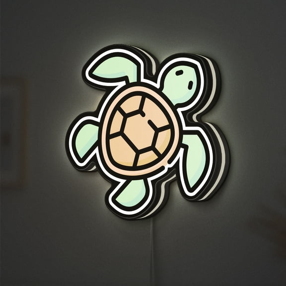 Turtle 3D Novelty Light Box, Ocean Themed Decor for Aquariums and Marine Animal Lovers (Width 16 inch, 40cm)