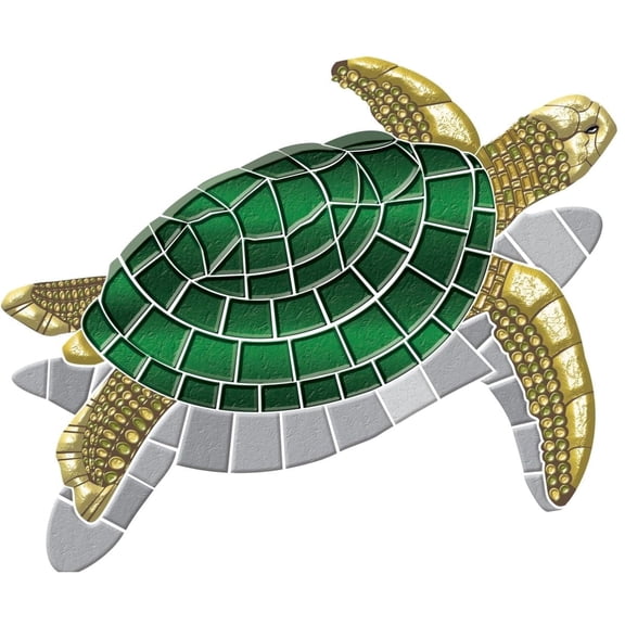 Turtle 60" by 80" Decorative Poolmat - Mosaic Pool Art