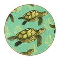 thumbnail image 1 of Turtle 6PCS Round Microfiber Leather Table Coasters Set, 11x11 cm/4.3x4.3 in, Drink Coaster Mats for Home and Kitchen Use, 1 of 6