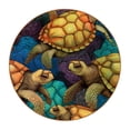 thumbnail image 1 of Turtle 6Pcs Round Microfiber Leather Car Coasters, 11x11 cm/4.3x4.3 in, Cup Holder Mats for Car, Truck, SUV - Black, Durable and Absorbent Car Accessories, 1 of 6