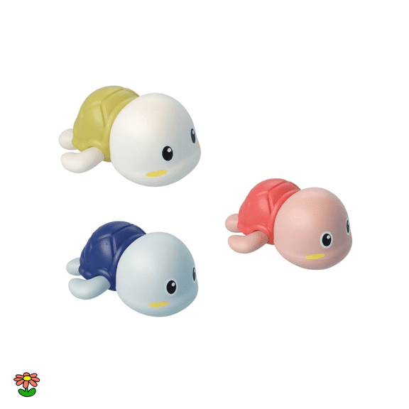 Turtle Baby Bath Toys, Plastic Wind Up Swimming Turtle Floating Bath Toy, Colorful Cartoon Turtle Bathtub Toy for Newborn Kids Shower Pool Game,Bath Toys For Kids Ages 1-3.(3 Pcs)