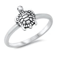 thumbnail image 1 of Turtle Band Ring Turtle Shape Ring 925 Sterling Silver Size 8, 1 of 4