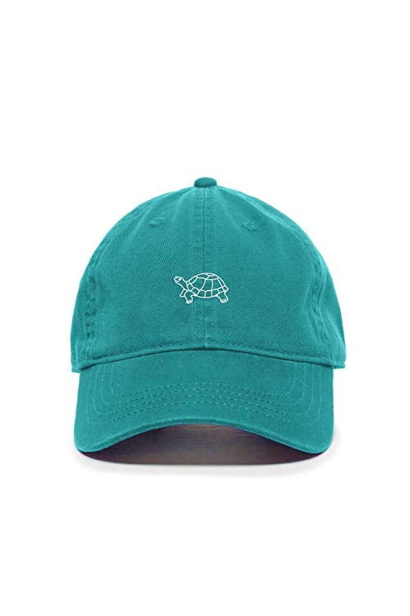 Turtle Baseball Cap Embroidered Cotton Adjustable Dad Hat Teal