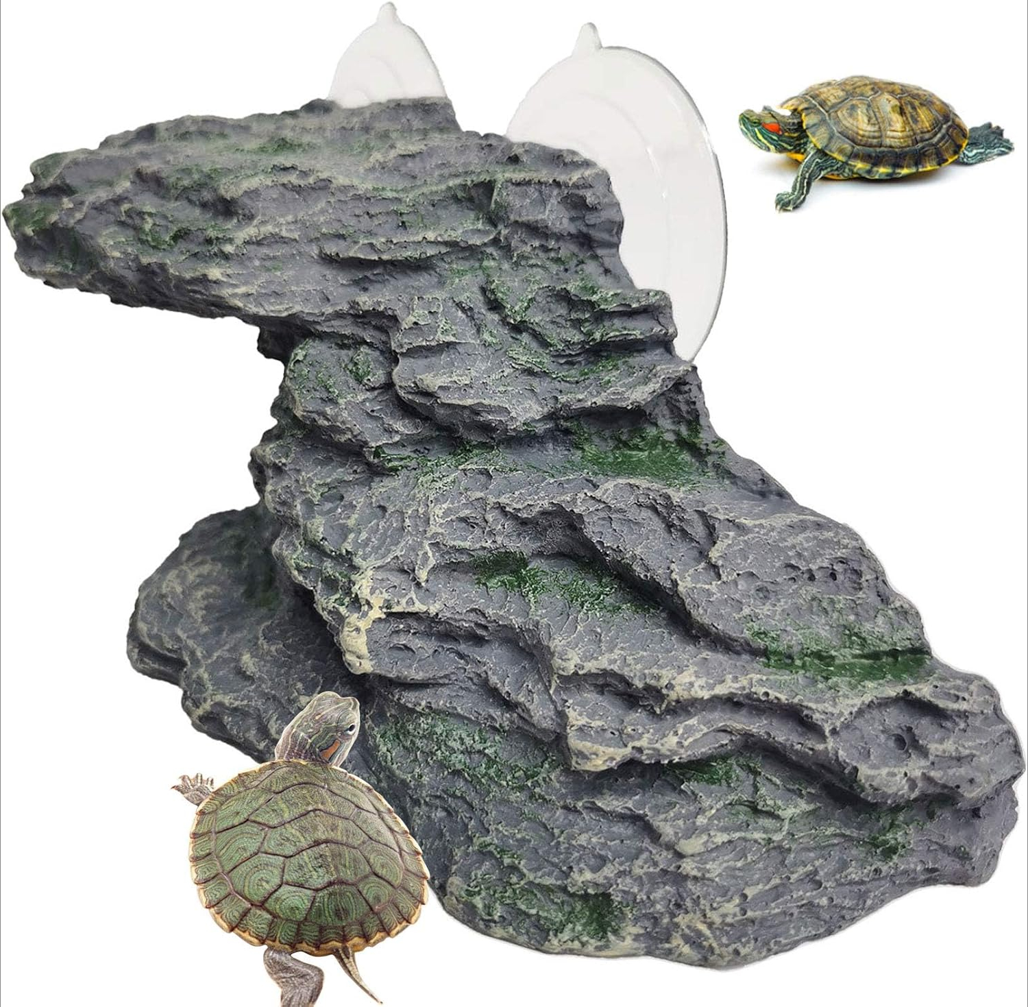 PINVNBY Turtle Basking Platform - Resin Floating Dock With Suction Cups, Reptile Resting Rock For Aquarium Or Terrarium - View #10