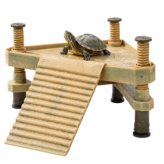 Turtle Basking Platform Floating Dock & Pier with Suction Cup Supports for Aquatic Turtles, Frogs & Newts Small Size