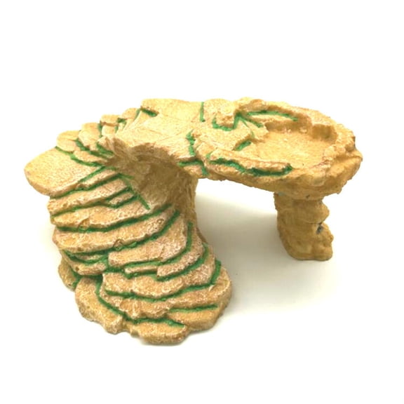 Turtle Basking Platform Reptile Terrarium Hideout Tortoise Resin Rock Hide Cave Habitat Ornament for Bearded Dragon Frogs Lizards Spiders Fish Amphibians Aquarium