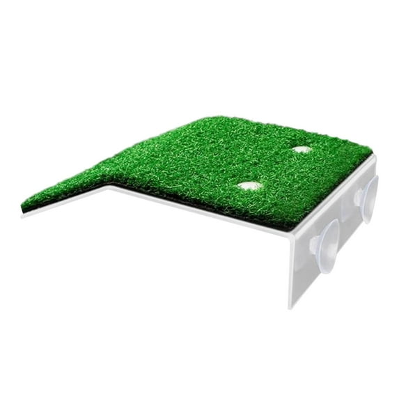 Turtle Basking Platform Simulation Grass Turtle Ramp Climbing Shelf for Frog Bearded Dragon Salamanders Newts Small Reptiles L
