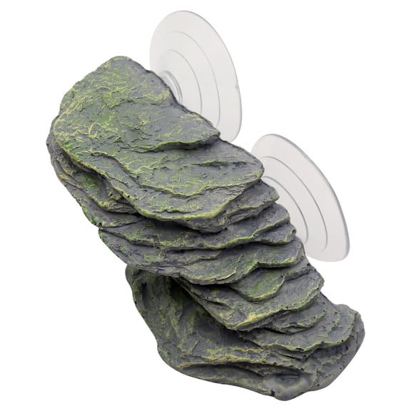 Turtle Basking Platform with Strong Suction Cups, Resin Step Ledge Stone Aquarium Ornament