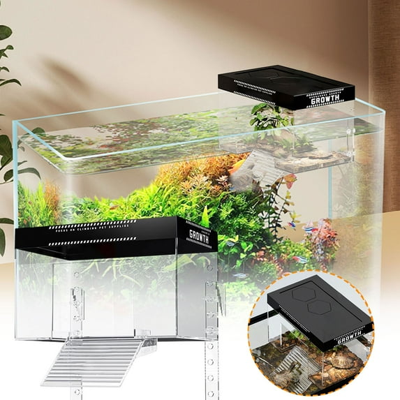 Turtle Basking Platforms under $5! Xqxayjr Large Acrylic Turtle Platforms,Terrarium Basking Platforms,Aquarium Sunbathing Ramp,Reptile and Amphibian Accessory,Water Turtle Habitat,Clear Turtle