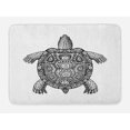 thumbnail image 1 of Turtle Bath Mat, Tribal Patterns on Turtle Illustration Monochrome Animal Themed Tortoise Print, Non-Slip Plush Mat Bathroom Kitchen Laundry Room Decor, 29.5 X 17.5 Inches, Black and White, Ambesonne, 1 of 2