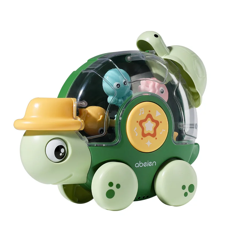 Water Button Toy Turtle Bath Toys for Babies, Water Powered Whirling Waterfall Toy with ...