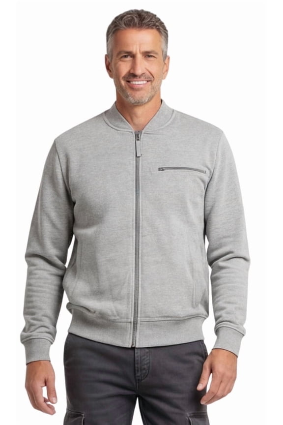 Men’s Zip-Up Baseball Fleece Jacket with Sporty Edge