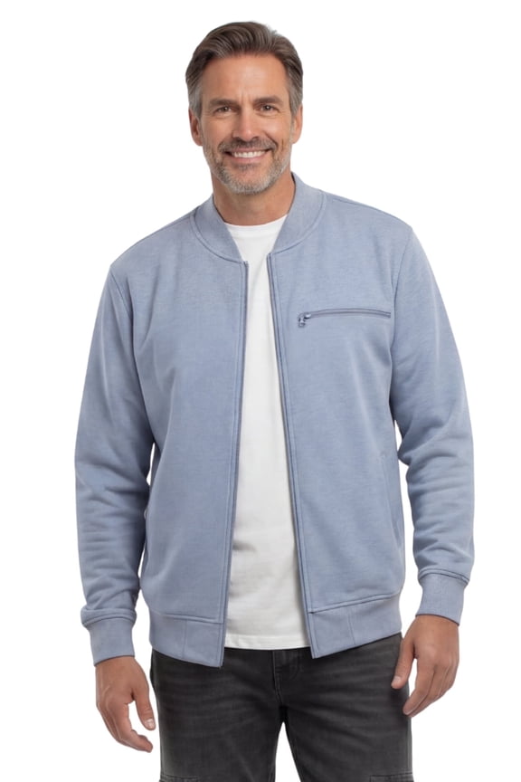 Men’s Zip-Up Baseball Fleece Jacket with Sporty Edge