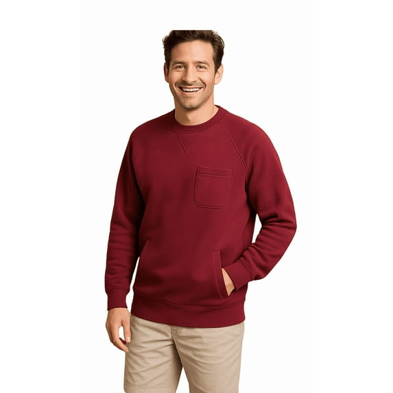 Turtle Bay New York Men's Mens 3-Pocket Fleece Sweatshirt with Raglan Seams and Tagless Neck.