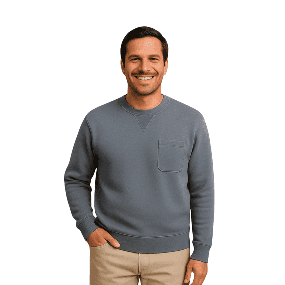 Turtle Bay New York Men's Mens 3-Pocket Fleece Sweatshirt with Raglan Seams and Tagless Neck.