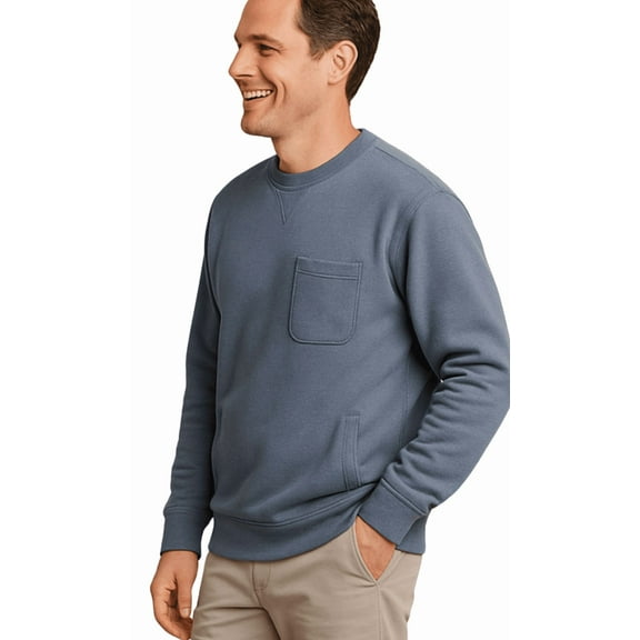 Turtle Bay New York Men's Mens 3-Pocket Fleece Sweatshirt with Raglan Seams and Tagless Neck.