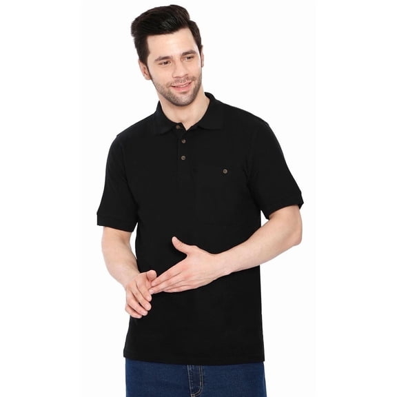 Turtle Bay New York Men’s Short Sleeve Pique Polo Shirt, Cotton Blend, Regular Fit, Front Pocket