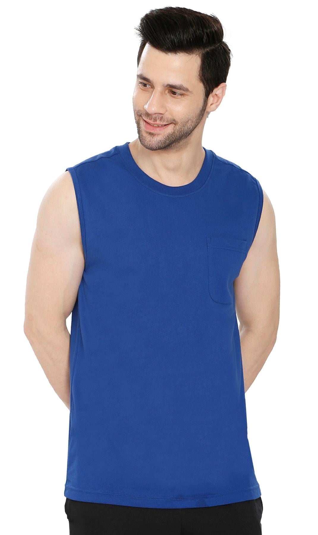 Turtle Bay New York Mens Sleeveless T-Shirt with Pocket - A No Cling ...