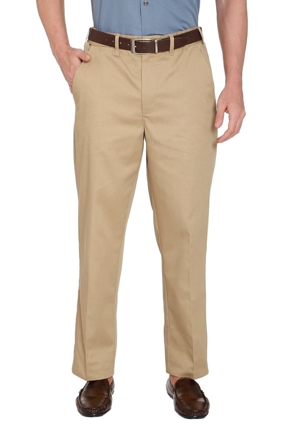 Men's Stretch Waist Chinos with a hidden elastic waist and flat front