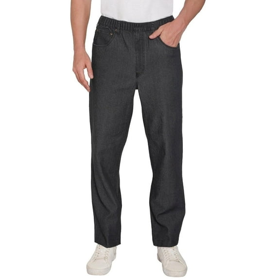 Turtle Bay New York Men's Elastic Waist Pull-On Denim Jeans (Plus Sizes)
