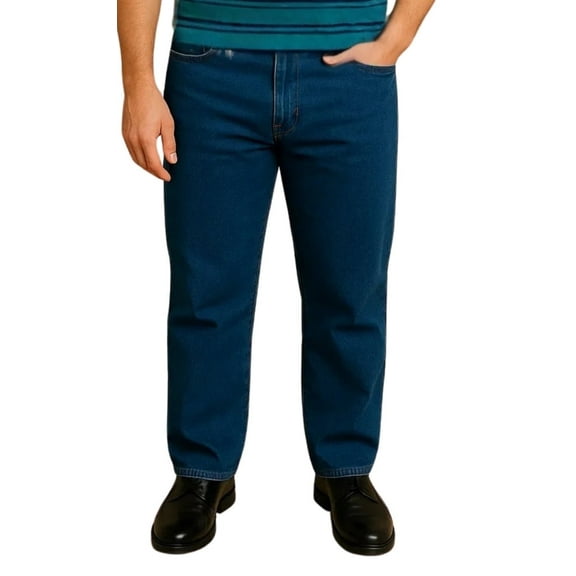 Turtle Bay New York Men's Elastic Waist Pull-On Casual Jeans in Denim and Twill (Plus Sizes)