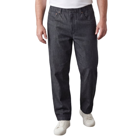 Turtle Bay New York Men's Elastic Waist Pull-On Denim Jeans (Plus Sizes)