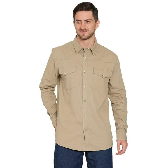 Turtle Bay New York Mens Western Snap Front Button Shirt in Denim and Twill