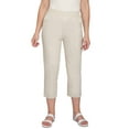 thumbnail image 1 of Turtle Bay New York Women's Elastic Waist Pull On Stretch Twill Capri with side pockets (Plus Sizes), 1 of 8