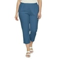 thumbnail image 1 of Turtle Bay New York Women’s Pull-On Stretch Denim Capris – Elastic Waist, Lightweight Cotton Blend with Pockets (Plus Sizes), 1 of 11