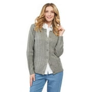 Turtle Bay New York  Women's Button Front Cable Cardigan - Button Up Sweater in Soft, Lightweight Acrylic