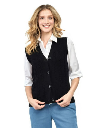 Sweater Vests for Women Sleeveless Cardigans Form-Fitting Open Front  Cardigan Vest for Fall