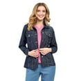 thumbnail image 1 of Turtle Bay New York Women's Button Front Classic Denim Jacket with front pocket, 1 of 5