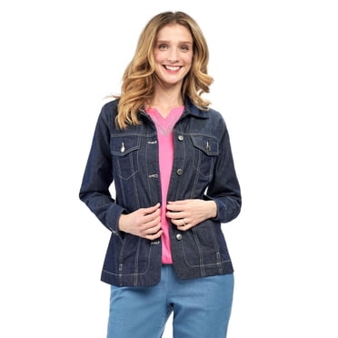 Wax Women’s Basic Button Down Denim Jean Jacket – Classic Denim Jacket With Button Closure, Unlined, Hand Wash (Size 2X Medium)