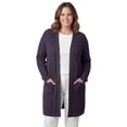 thumbnail image 1 of Turtle Bay New York Women’s Cable Knit Duster Cardigan, Open Front, Longline with Pockets, 1 of 5