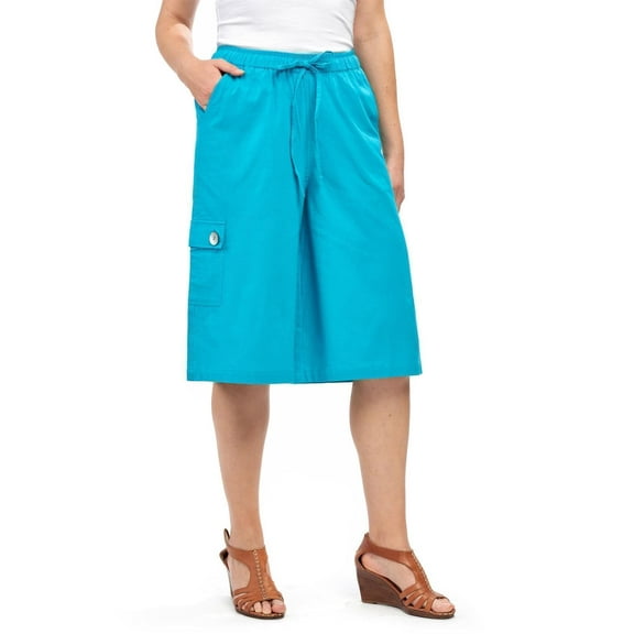 Turtle Bay New York Women's Calcutta Split Skirt in 100% cotton with Cargo Pocket