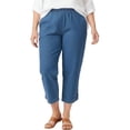 thumbnail image 1 of Turtle Bay New York Women's Capris with Studded Hem Detail in Cotton Blend Denim with Angled side Pockets (Plus Sizes), 1 of 5