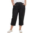thumbnail image 1 of Turtle Bay New York Women's Capris with Studded Hem Detail in Cotton Blend Denim with Angled side Pockets (Plus Sizes), 1 of 6
