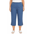 thumbnail image 1 of Turtle Bay New York Women's Capris with Studded Hem Detail in Cotton Blend Denim with Angled side Pockets (Plus Sizes), 1 of 7