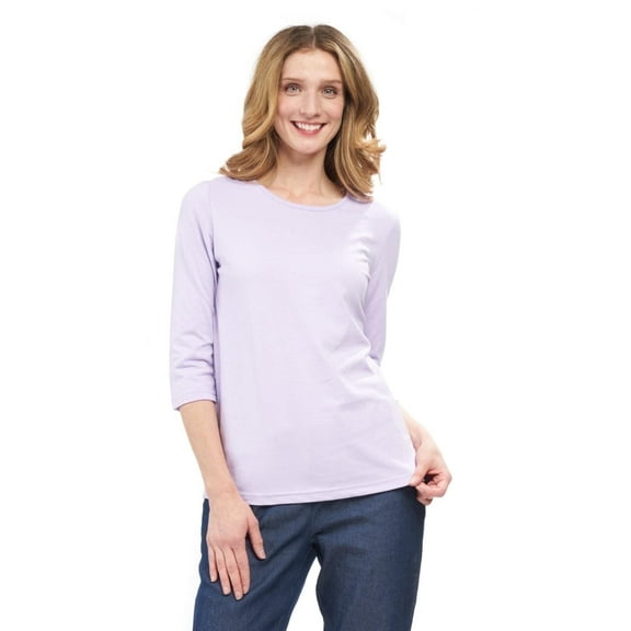 Turtle Bay New York Women's Classic Comfort Fit 3/4 Sleeve length Crew Neck Jersey Knit T-Shirt