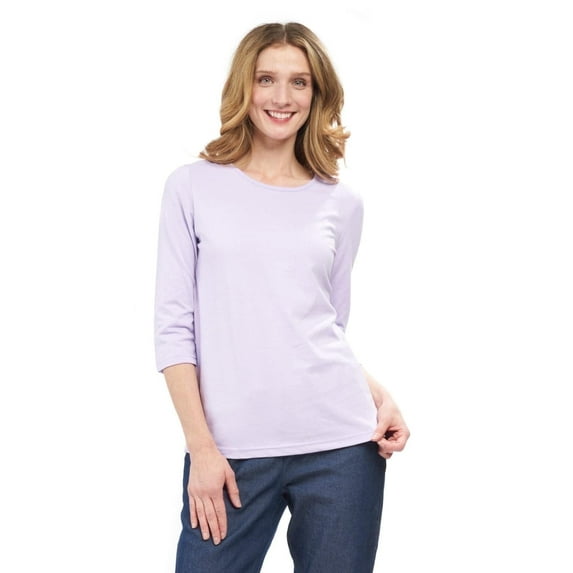 Turtle Bay New York Women's Classic Comfort Fit 3/4 Sleeve length Crew Neck Jersey Knit T-Shirt