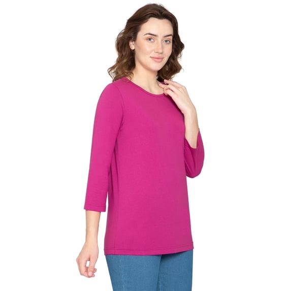 Turtle Bay New York Women's Classic Comfort Fit 3/4 Sleeve length Crew Neck Jersey Knit T-Shirt