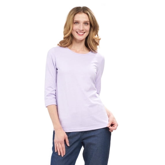 Turtle Bay New York Women's Classic Comfort Fit 3/4 Sleeve length Crew Neck Jersey Knit T-Shirt