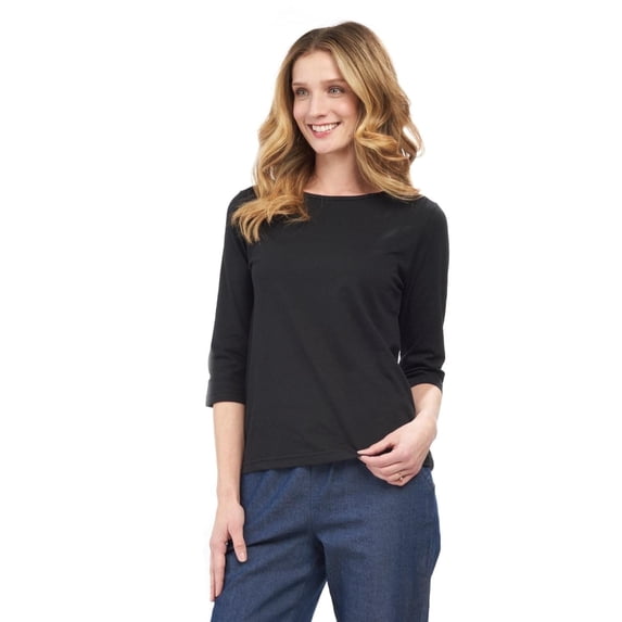 Turtle Bay New York Women's Classic Comfort Fit 3/4 Sleeve length Crew Neck Jersey Knit T-Shirt