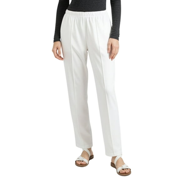 Turtle Bay New York Womens Classic Polyester Pants - Pull On Slacks with Elastic Waist and Side Pockets