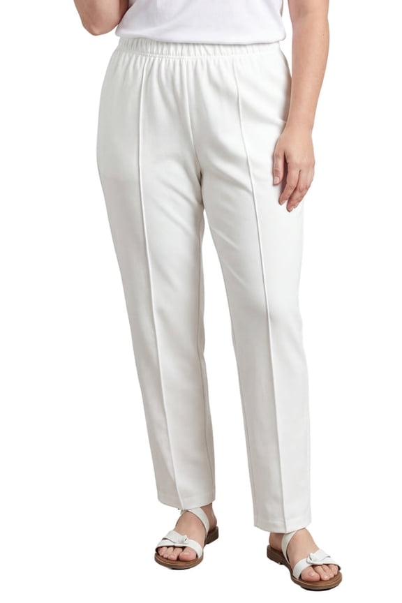 Womens Pull On Polyester Slacks Elastic Waist