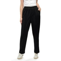 Turtle Bay New York  Women's Classic Poly Knit Pants - Pull on Slacks with Elastic Waist