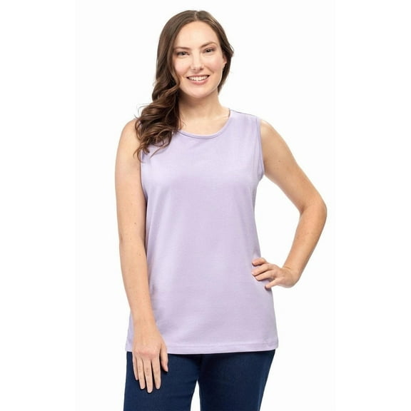 Turtle Bay New York Women's Classic Relaxed Fit Cotton blend Sleeveless Tank Top