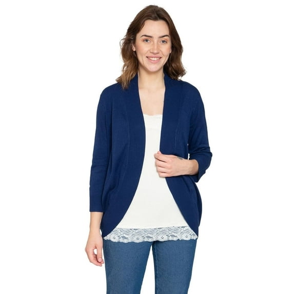 Turtle Bay New York Women's Curved Hem Cardigan with open front in Soft fabric